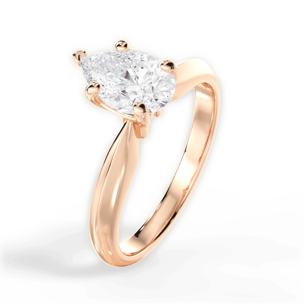 14kt Rose Gold/18kt Rose Gold/pear/side