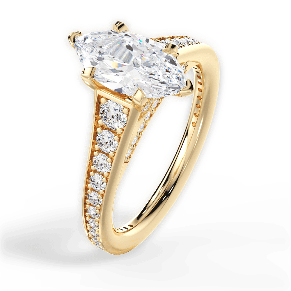 14kt Yellow Gold/18kt Yellow Gold/marquise/side