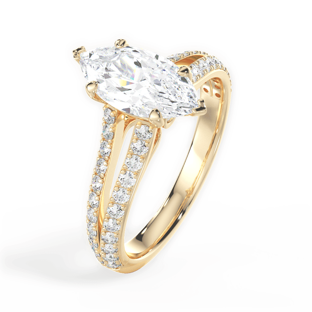 14kt Yellow Gold/18kt Yellow Gold/marquise/side