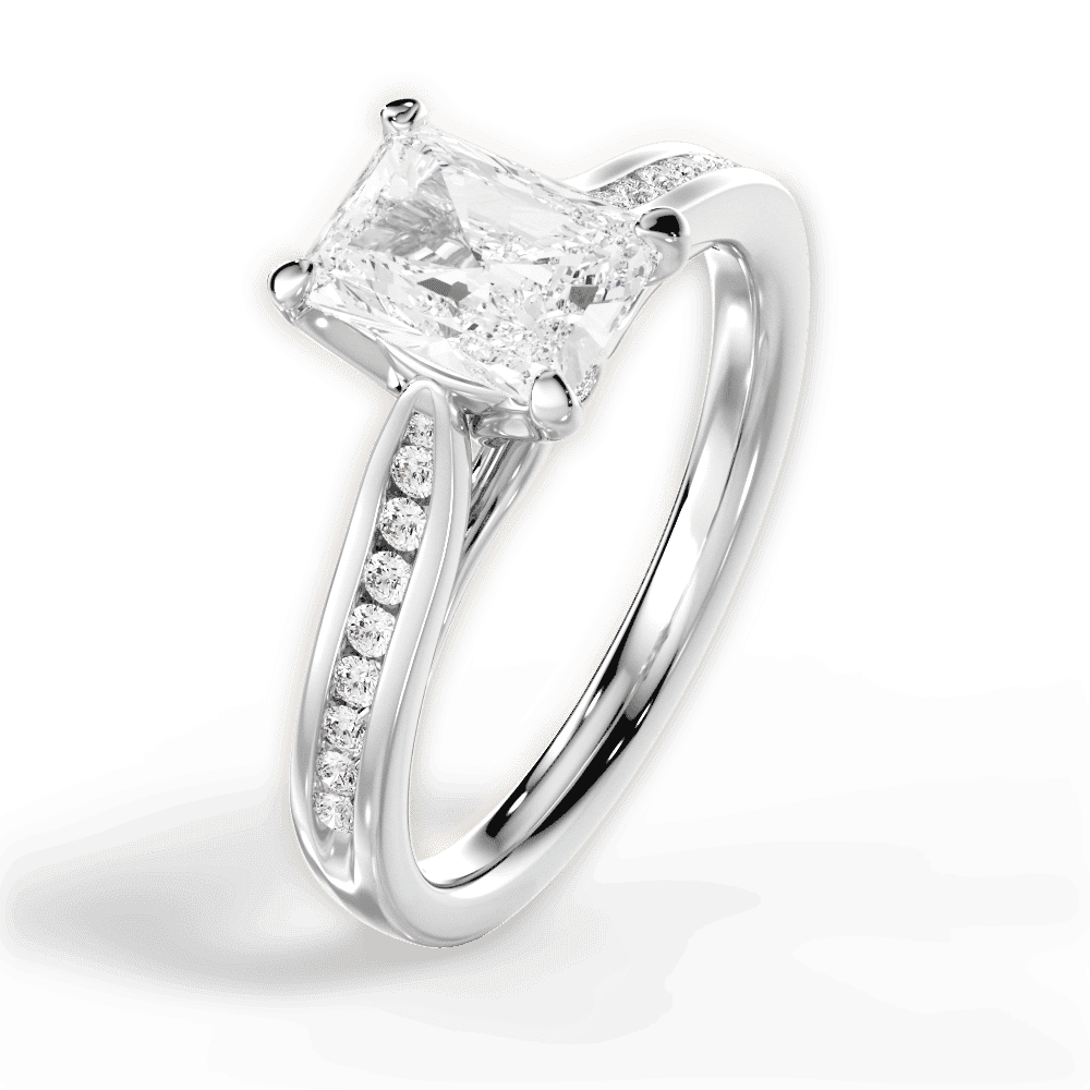 14kt White Gold/18kt White Gold/Platinum/radiant/side