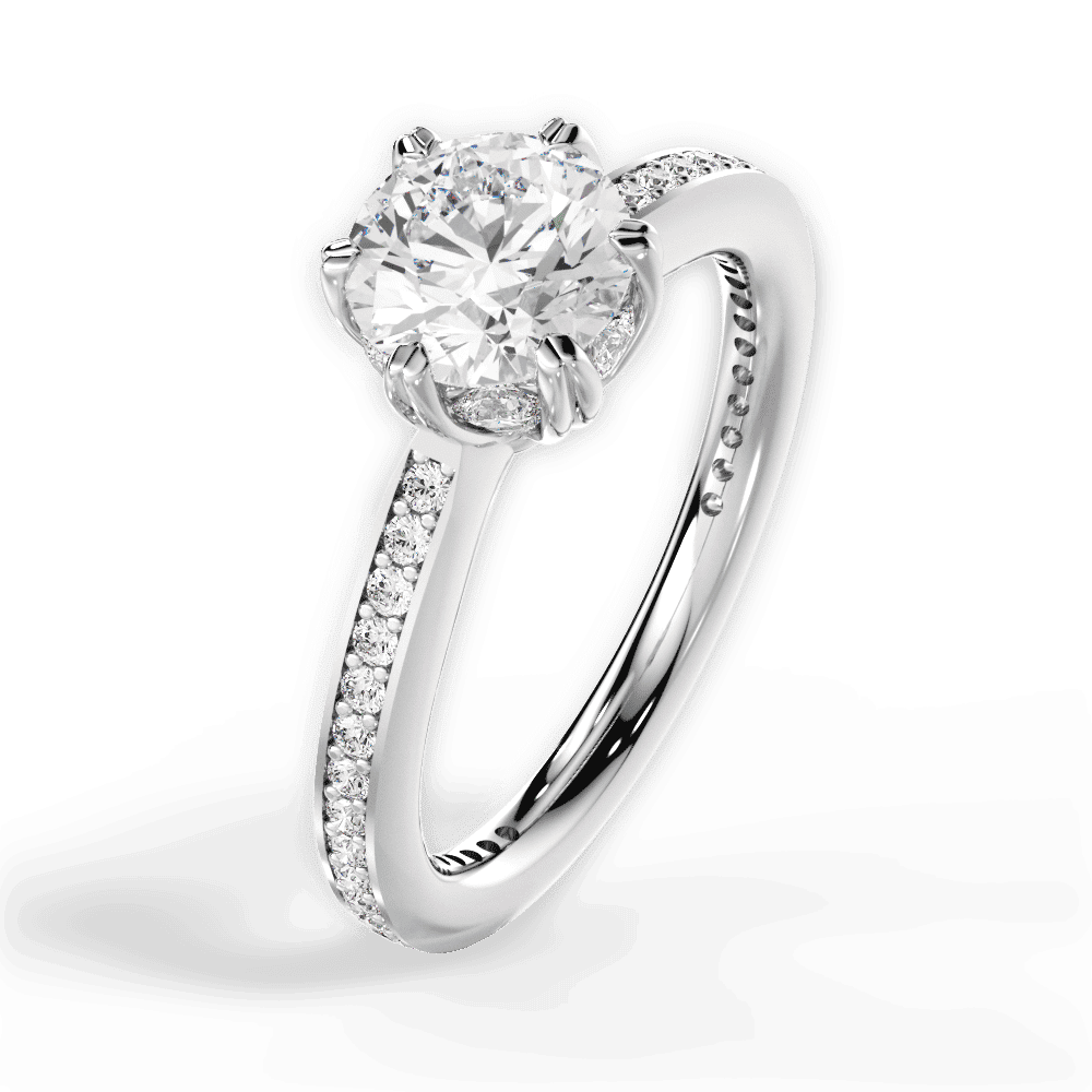 14kt White Gold/18kt White Gold/Platinum/round/side