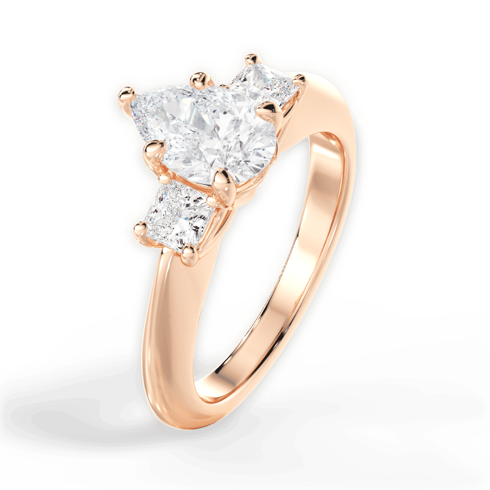 14kt Rose Gold/18kt Rose Gold/pear/side