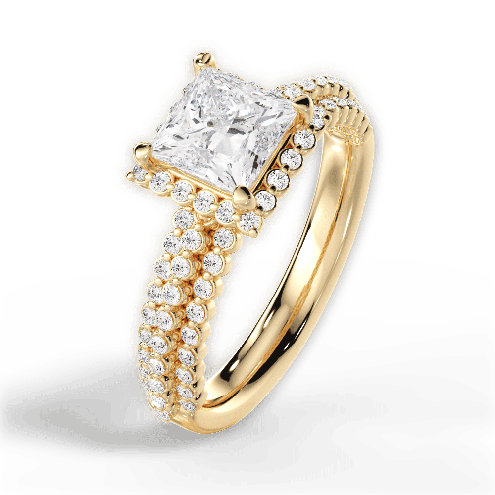 14kt Yellow Gold/18kt Yellow Gold/princess/side