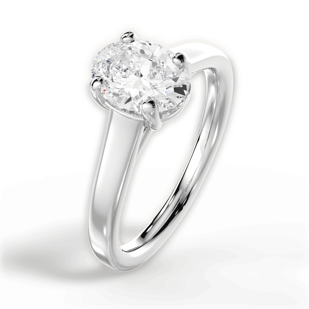 14kt White Gold/18kt White Gold/Platinum/oval/side