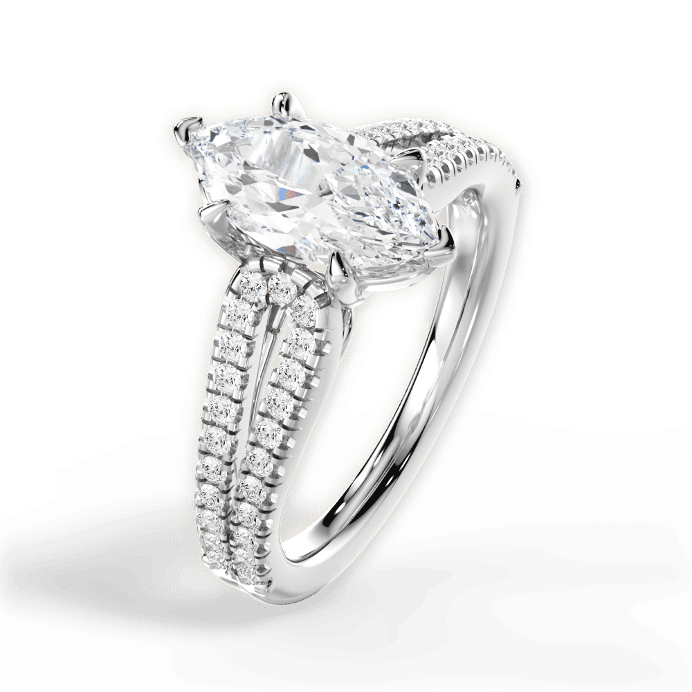 14kt White Gold/18kt White Gold/Platinum/marquise/side