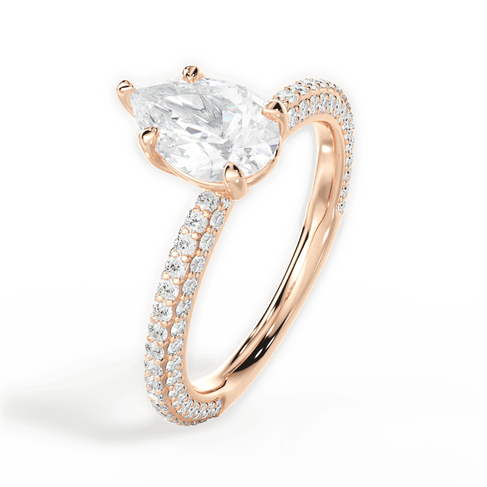 14kt Rose Gold/18kt Rose Gold/pear/side