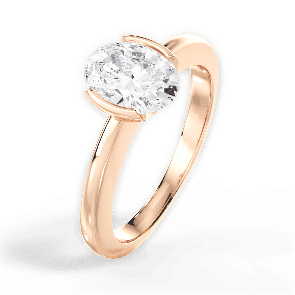 14kt Rose Gold/18kt Rose Gold/oval/side