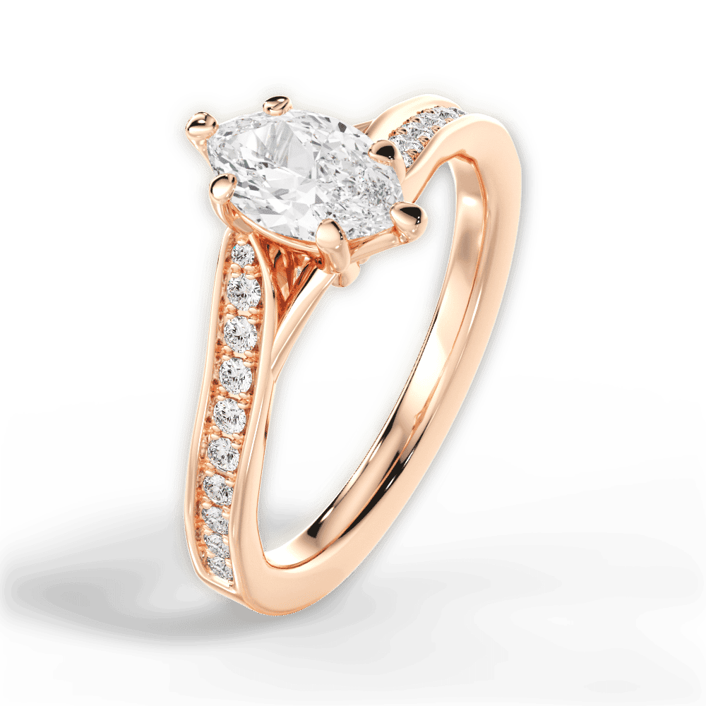 14kt Rose Gold/18kt Rose Gold/marquise/side