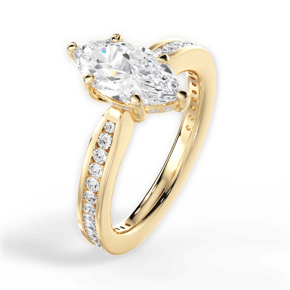 14kt Yellow Gold/18kt Yellow Gold/marquise/side