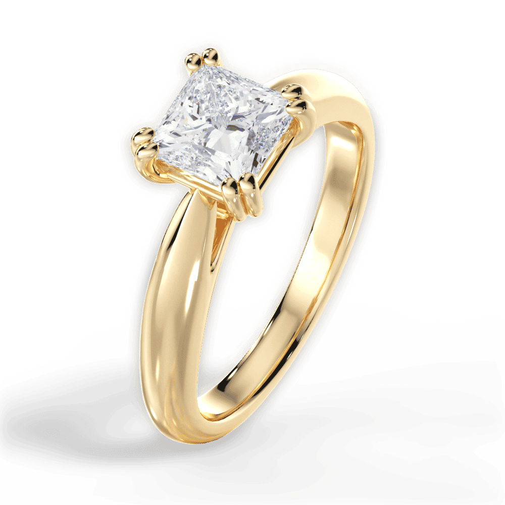 14kt Yellow Gold/18kt Yellow Gold/princess/side
