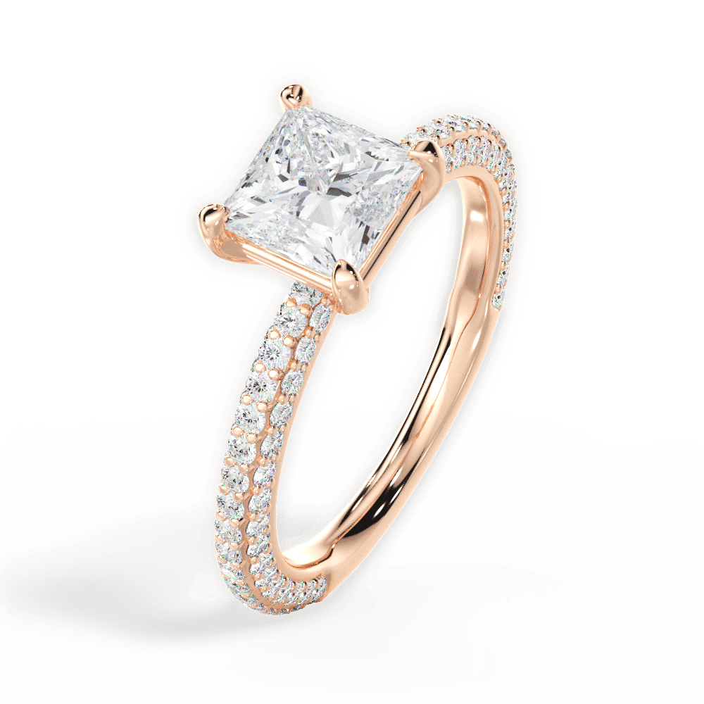 14kt Rose Gold/18kt Rose Gold/princess/side