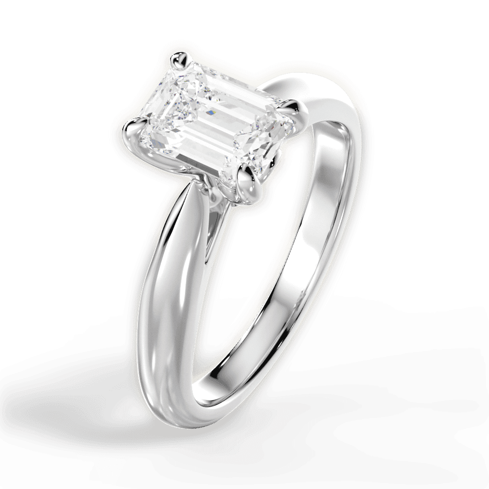 14kt White Gold/18kt White Gold/Platinum/emerald/side