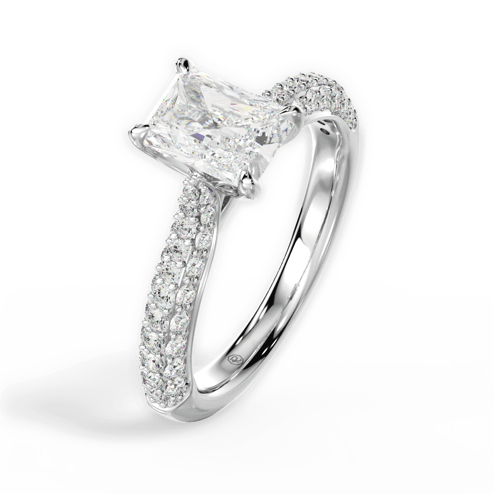 14kt White Gold/18kt White Gold/Platinum/radiant/side