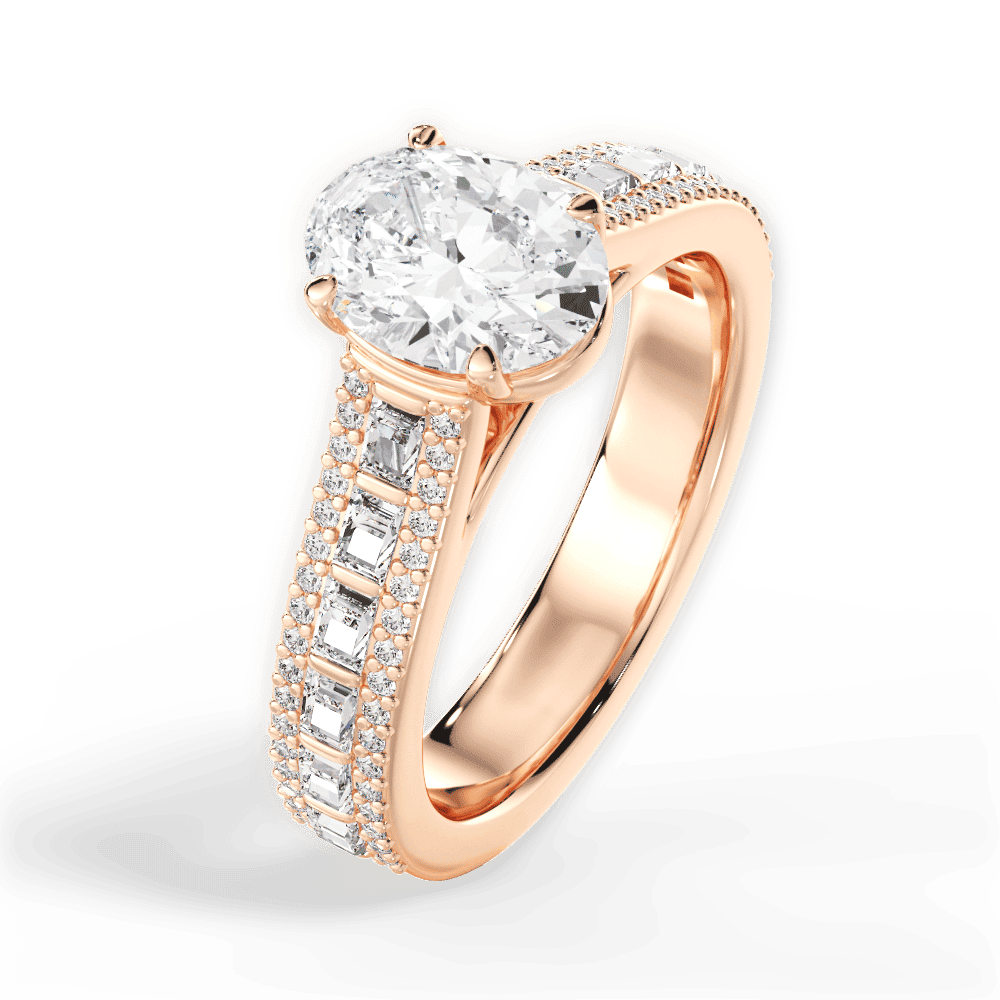 14kt Rose Gold/18kt Rose Gold/oval/side