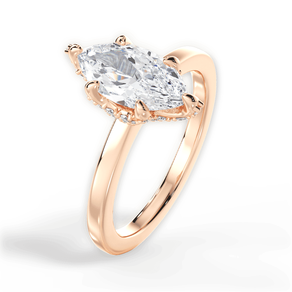 14kt Rose Gold/18kt Rose Gold/marquise/side