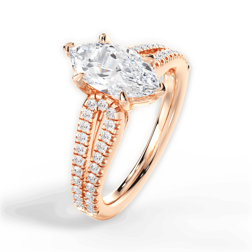 14kt Rose Gold/18kt Rose Gold/marquise/side