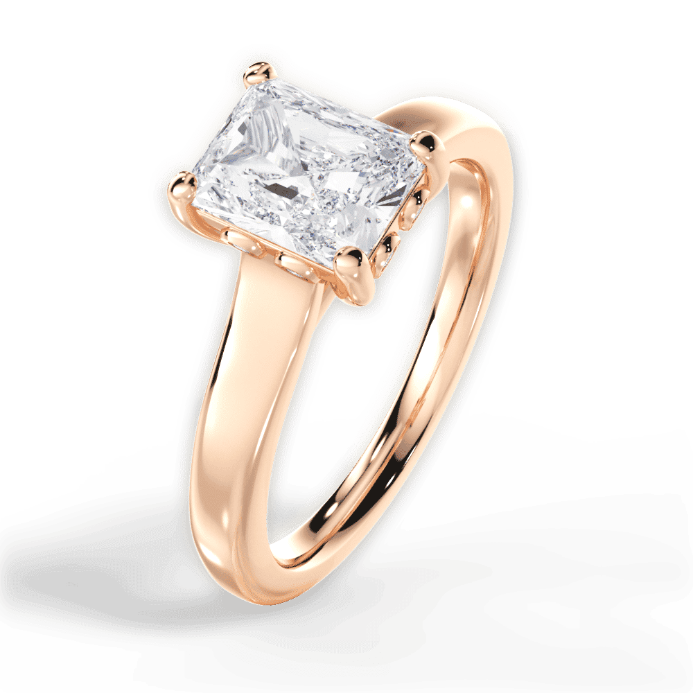 14kt Rose Gold/18kt Rose Gold/radiant/side