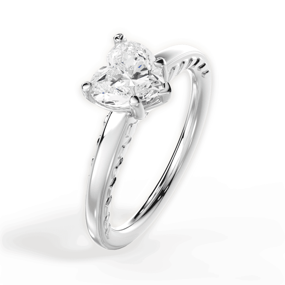 14kt White Gold/18kt White Gold/Platinum/heart/side