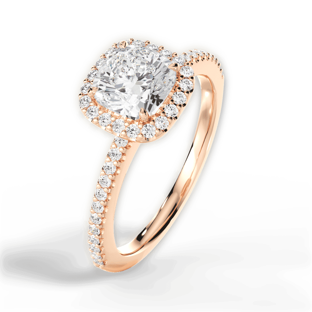 14kt Rose Gold/18kt Rose Gold/cushion/side