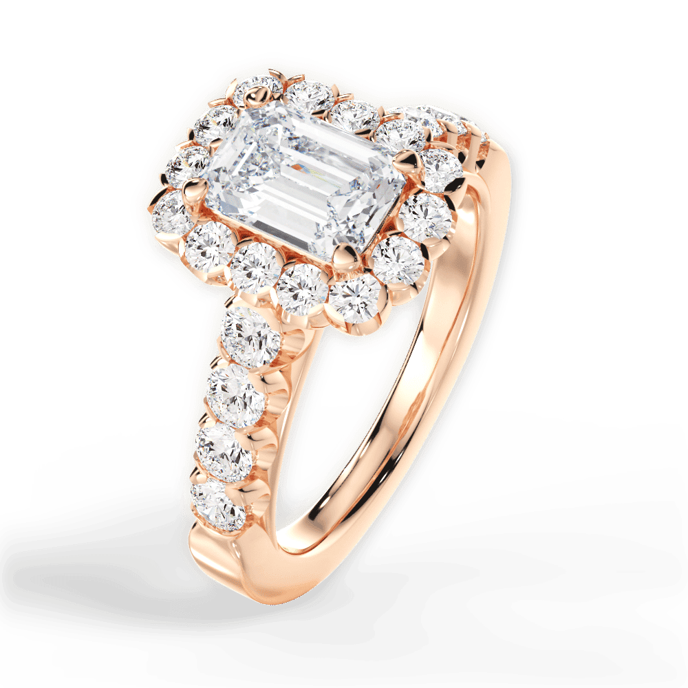 14kt Rose Gold/18kt Rose Gold/emerald/side