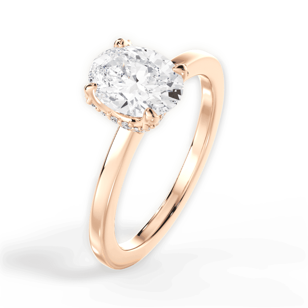 14kt Rose Gold/18kt Rose Gold/oval/side