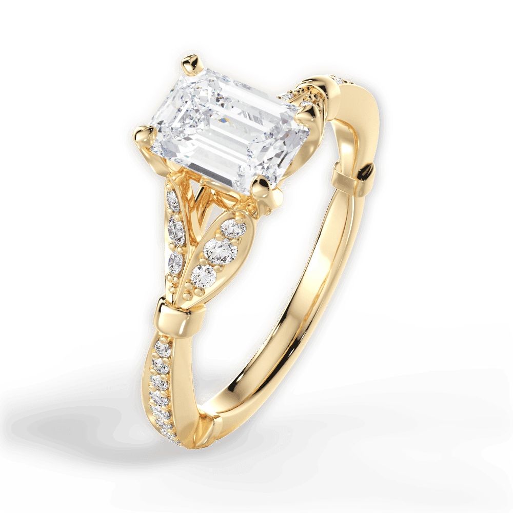 14kt Yellow Gold/18kt Yellow Gold/emerald/side