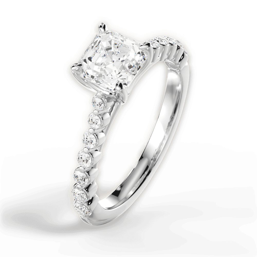14kt White Gold/18kt White Gold/Platinum/asscher/side