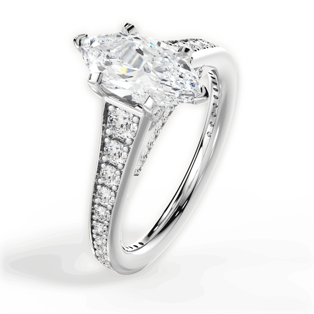 14kt White Gold/18kt White Gold/Platinum/marquise/side