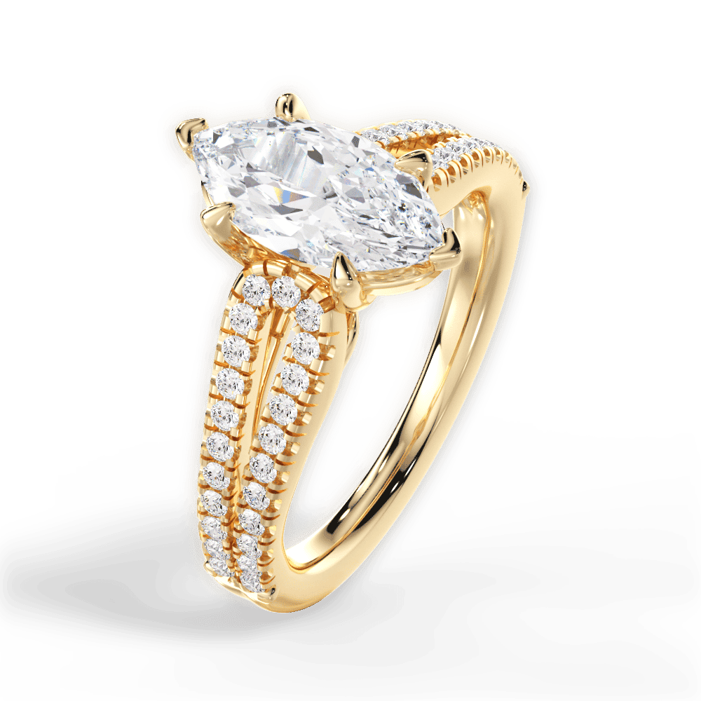 14kt Yellow Gold/18kt Yellow Gold/marquise/side