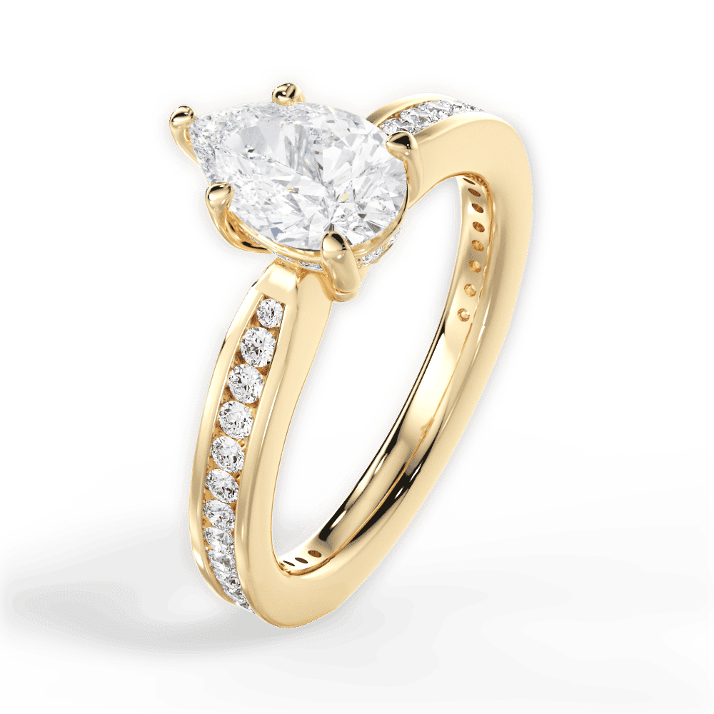 14kt Yellow Gold/18kt Yellow Gold/pear/side