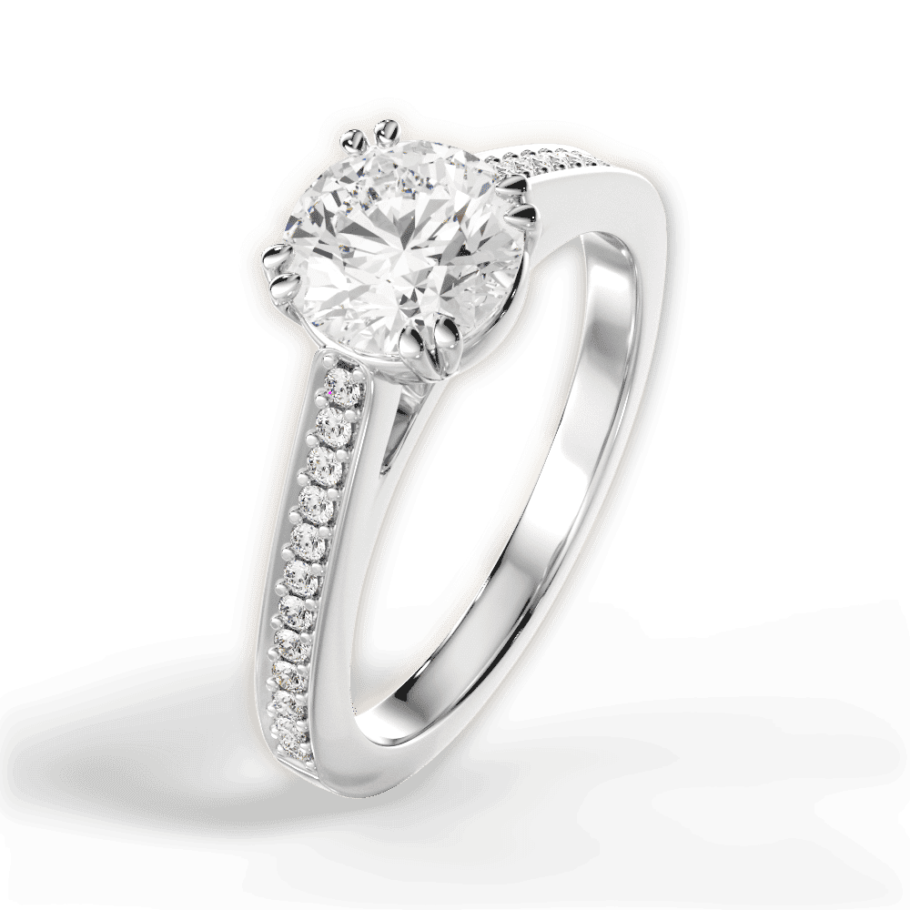 14kt White Gold/18kt White Gold/Platinum/round/side