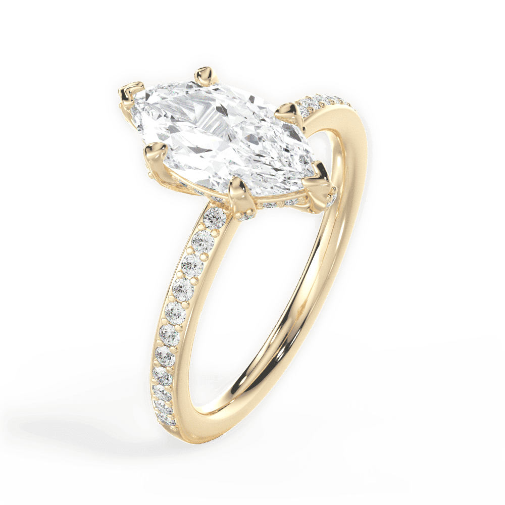 14kt Yellow Gold/18kt Yellow Gold/marquise/side