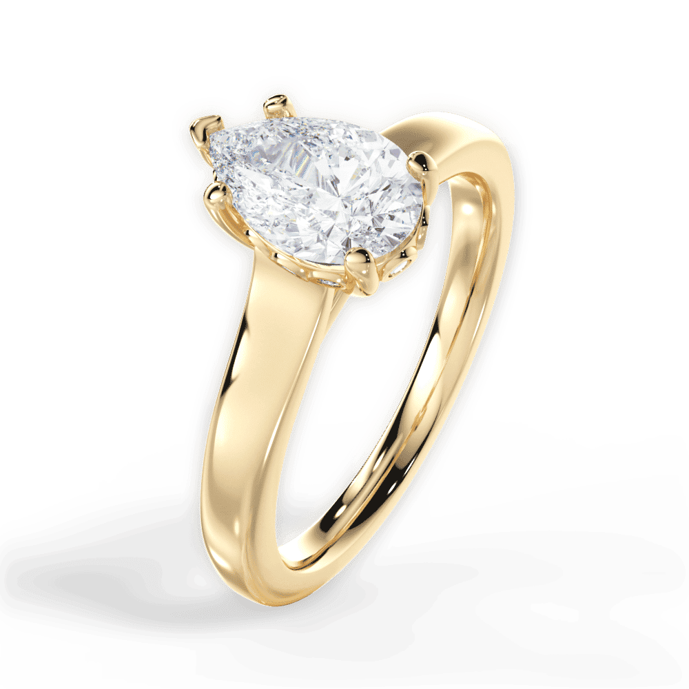 14kt Yellow Gold/18kt Yellow Gold/pear/side