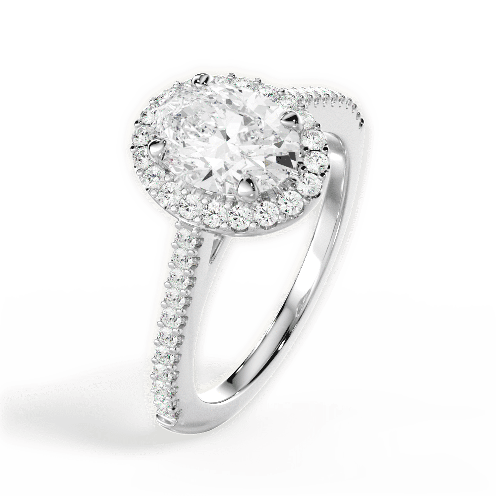 14kt White Gold/18kt White Gold/Platinum/oval/side