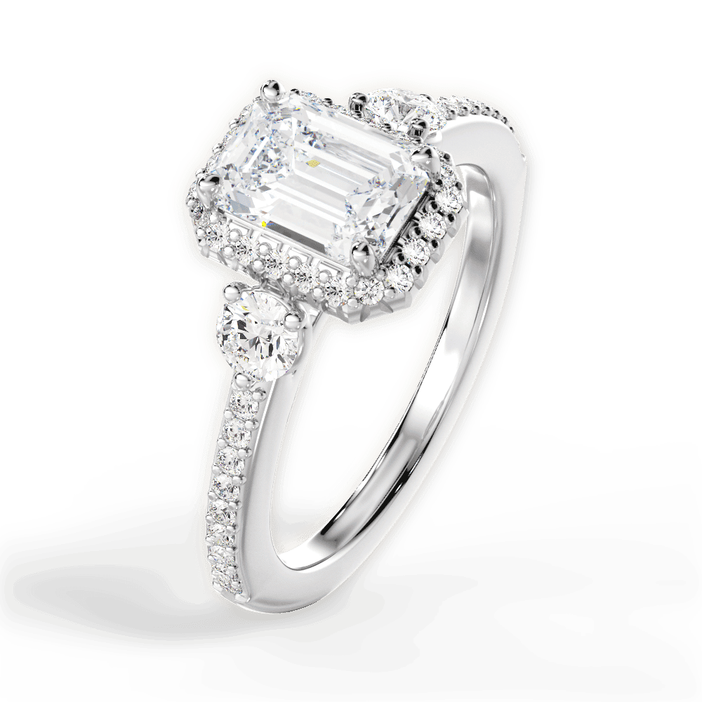 14kt White Gold/18kt White Gold/Platinum/emerald/side