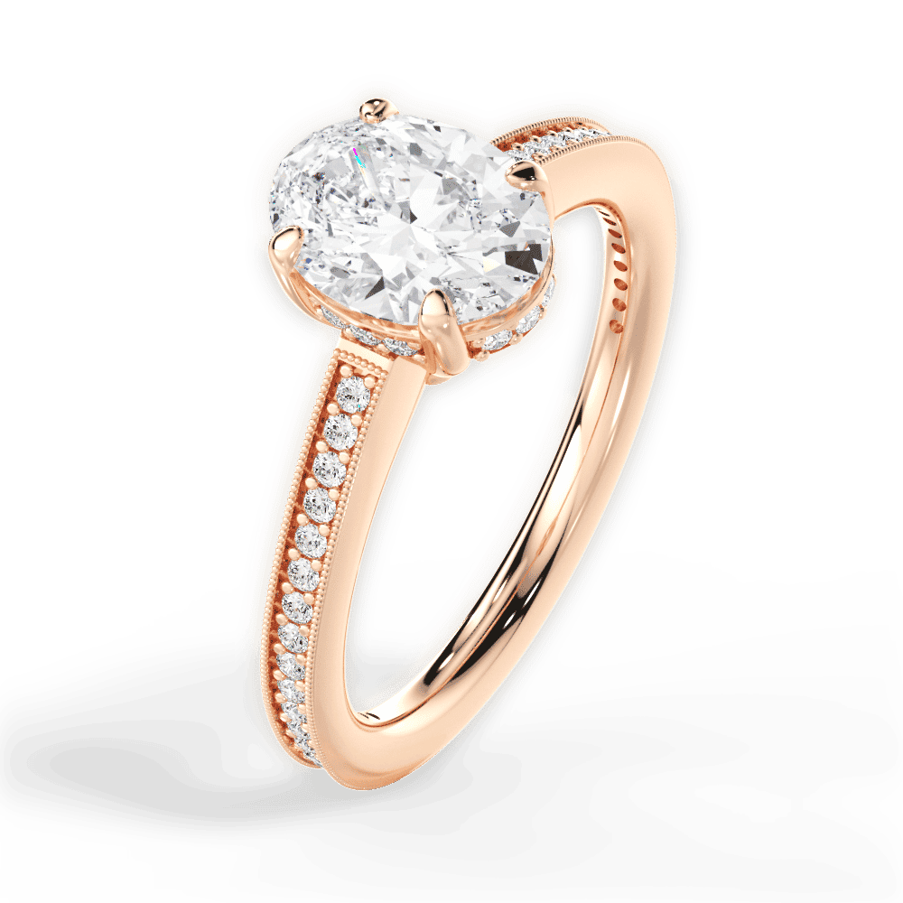 14kt Rose Gold/18kt Rose Gold/oval/side