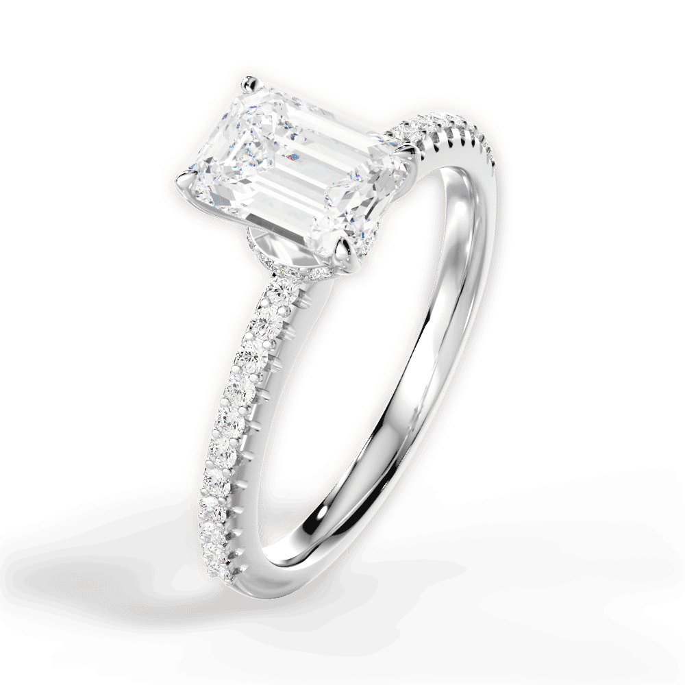 14kt White Gold/18kt White Gold/Platinum/emerald/side