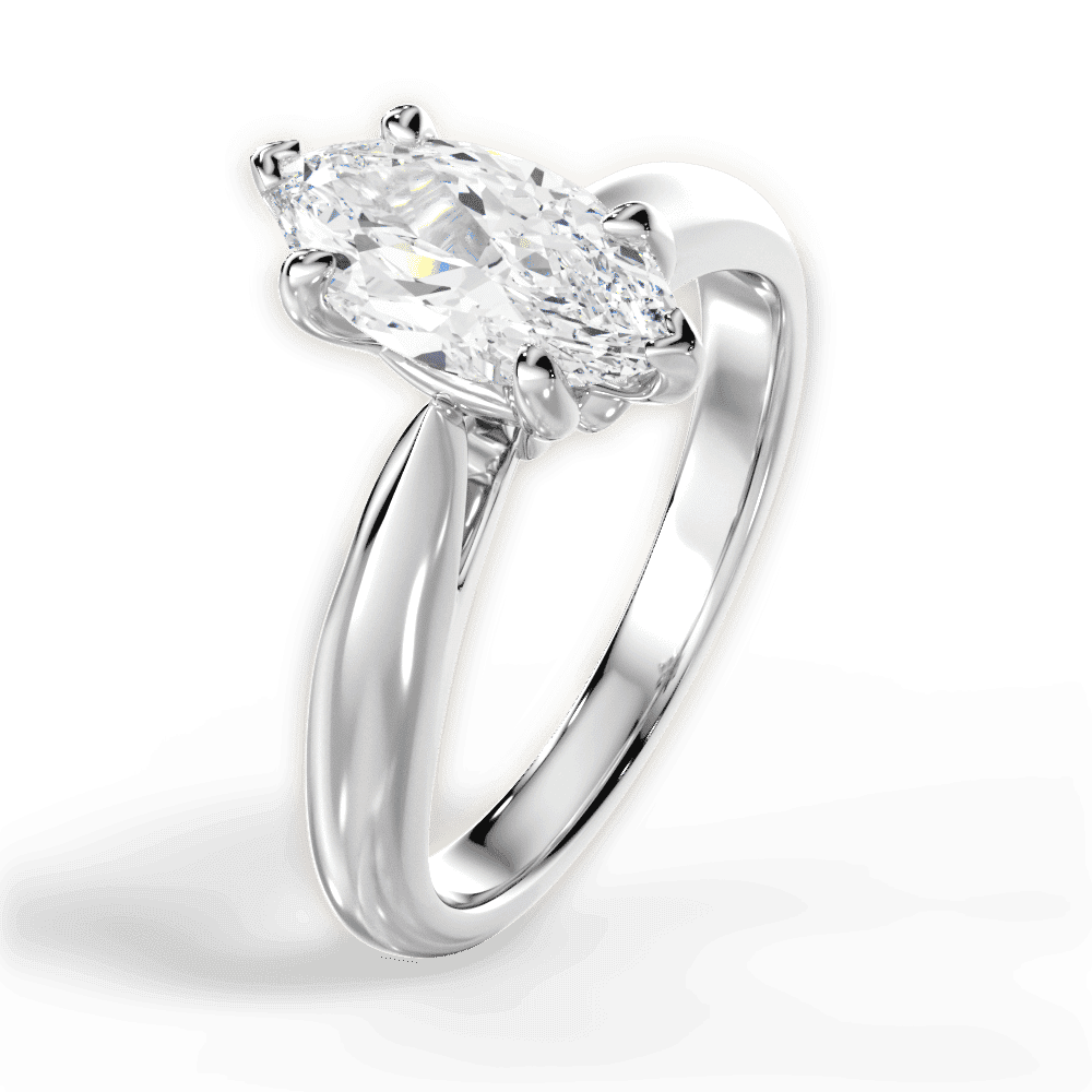 14kt White Gold/18kt White Gold/Platinum/marquise/side