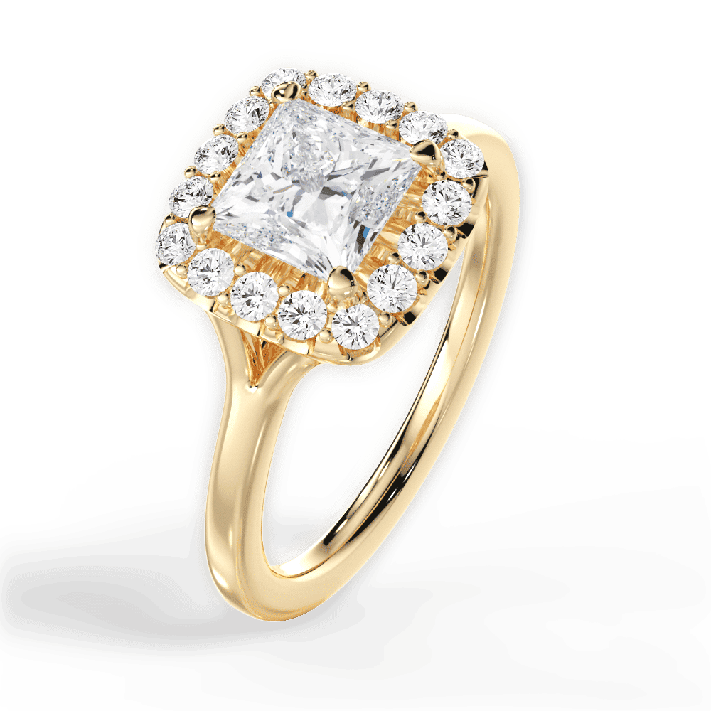 14kt Yellow Gold/18kt Yellow Gold/princess/side