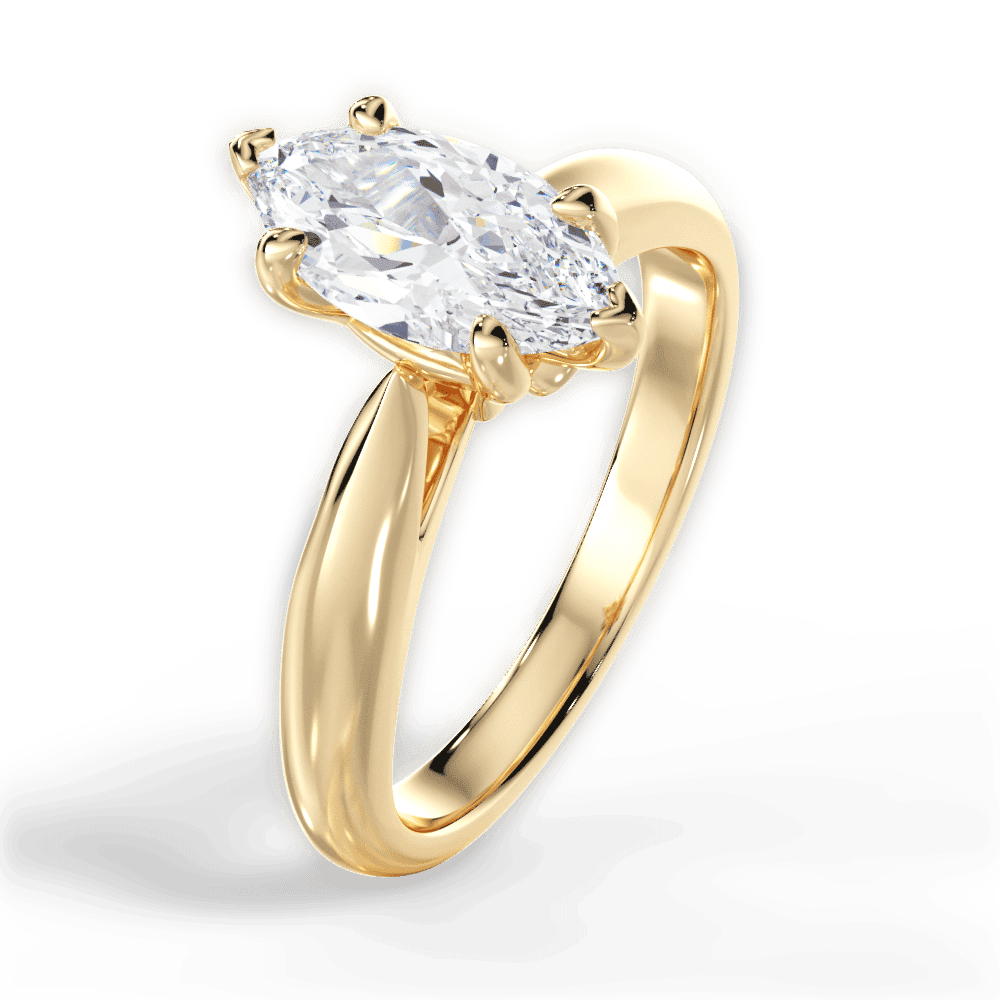 14kt Yellow Gold/18kt Yellow Gold/marquise/side