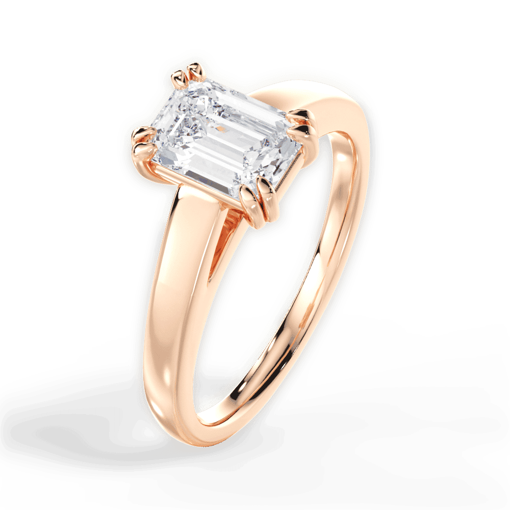 14kt Rose Gold/18kt Rose Gold/emerald/side