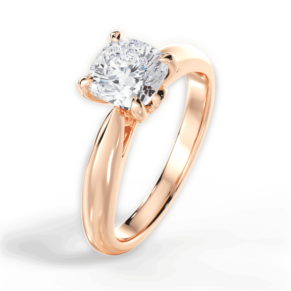 14kt Rose Gold/18kt Rose Gold/cushion/side