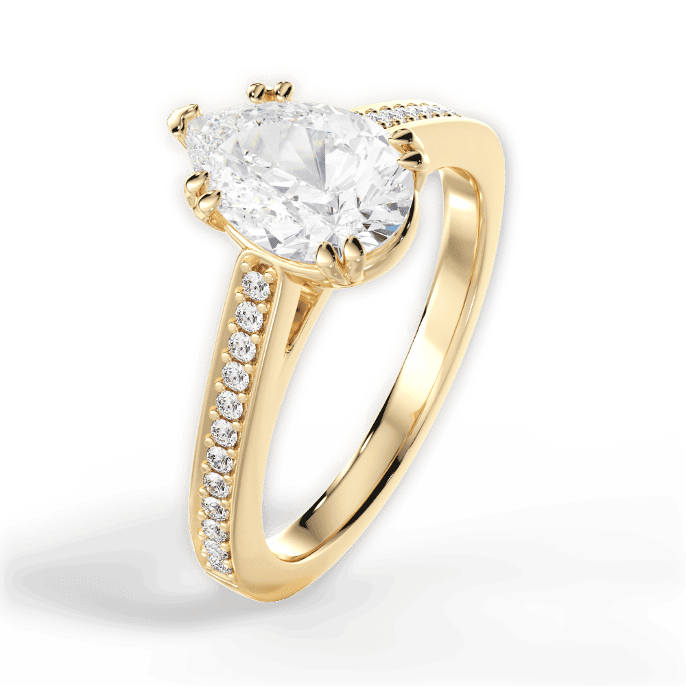 14kt Yellow Gold/18kt Yellow Gold/pear/side
