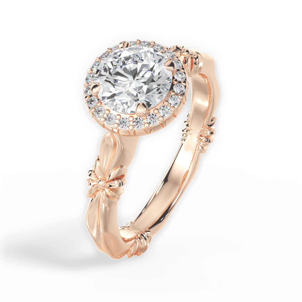 14kt Rose Gold/18kt Rose Gold/round/side