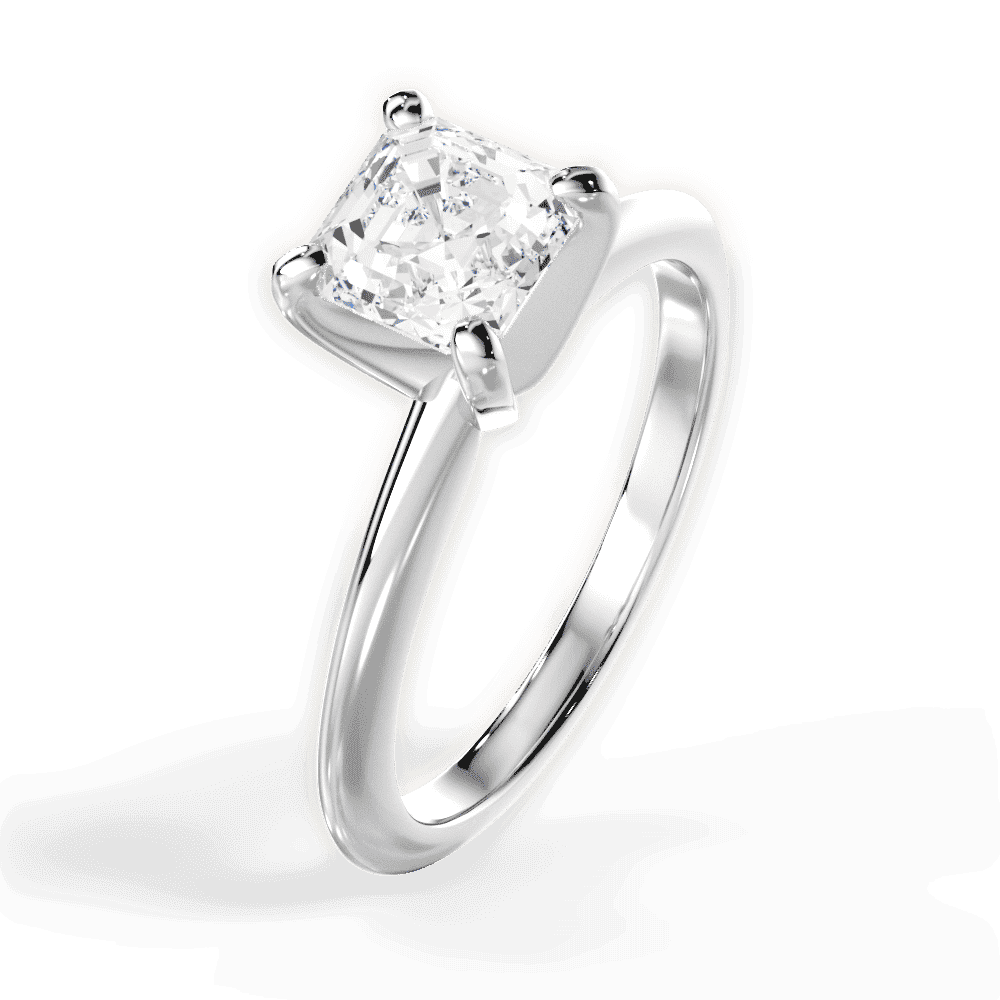 14kt White Gold/18kt White Gold/Platinum/asscher/side