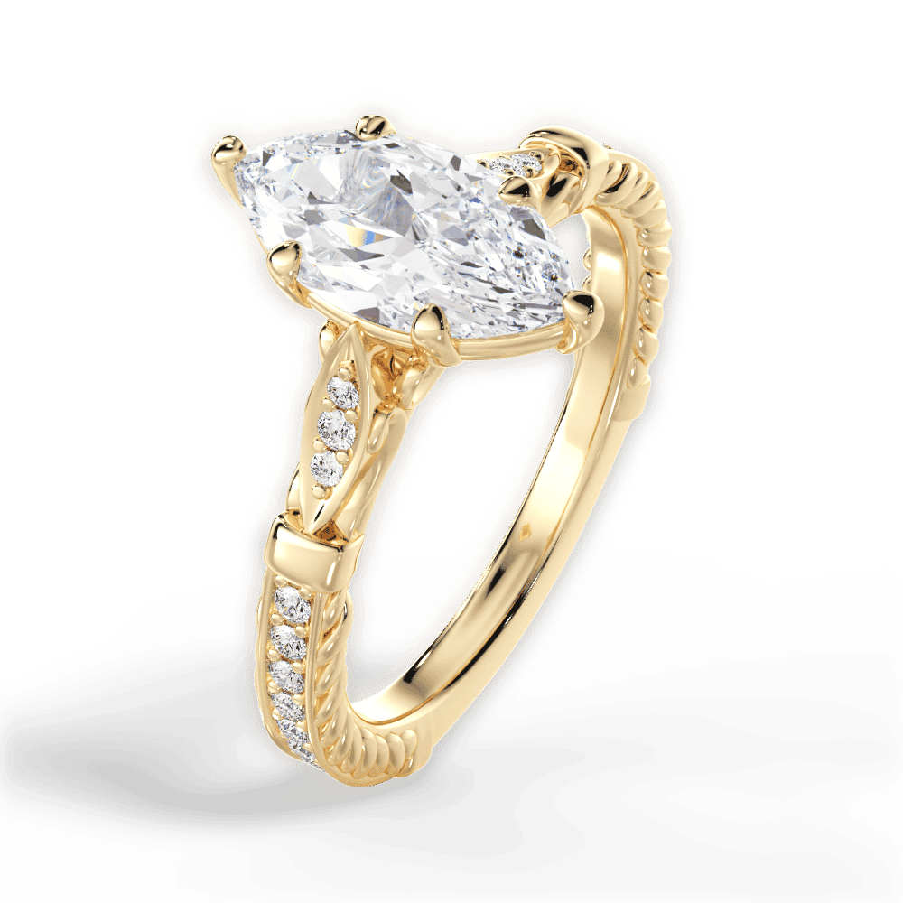 14kt Yellow Gold/18kt Yellow Gold/marquise/side