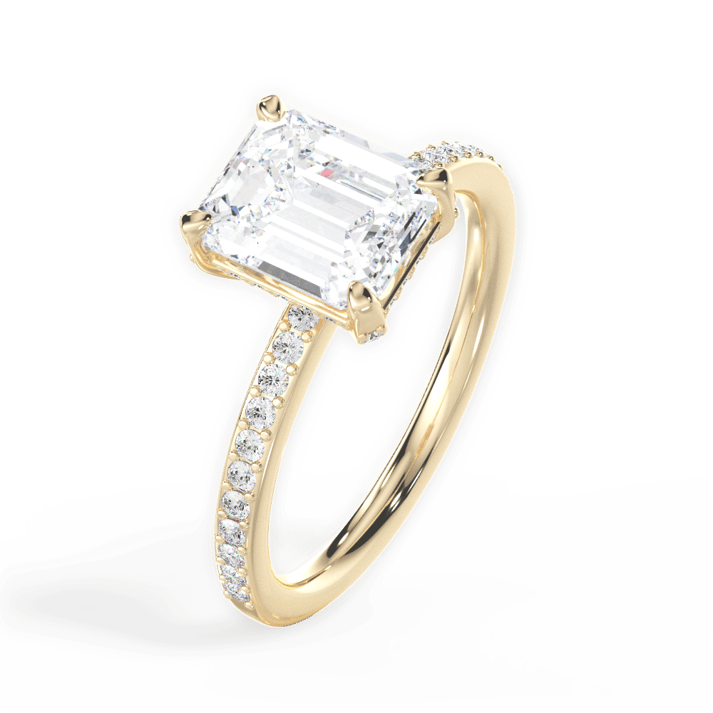 14kt Yellow Gold/18kt Yellow Gold/emerald/side