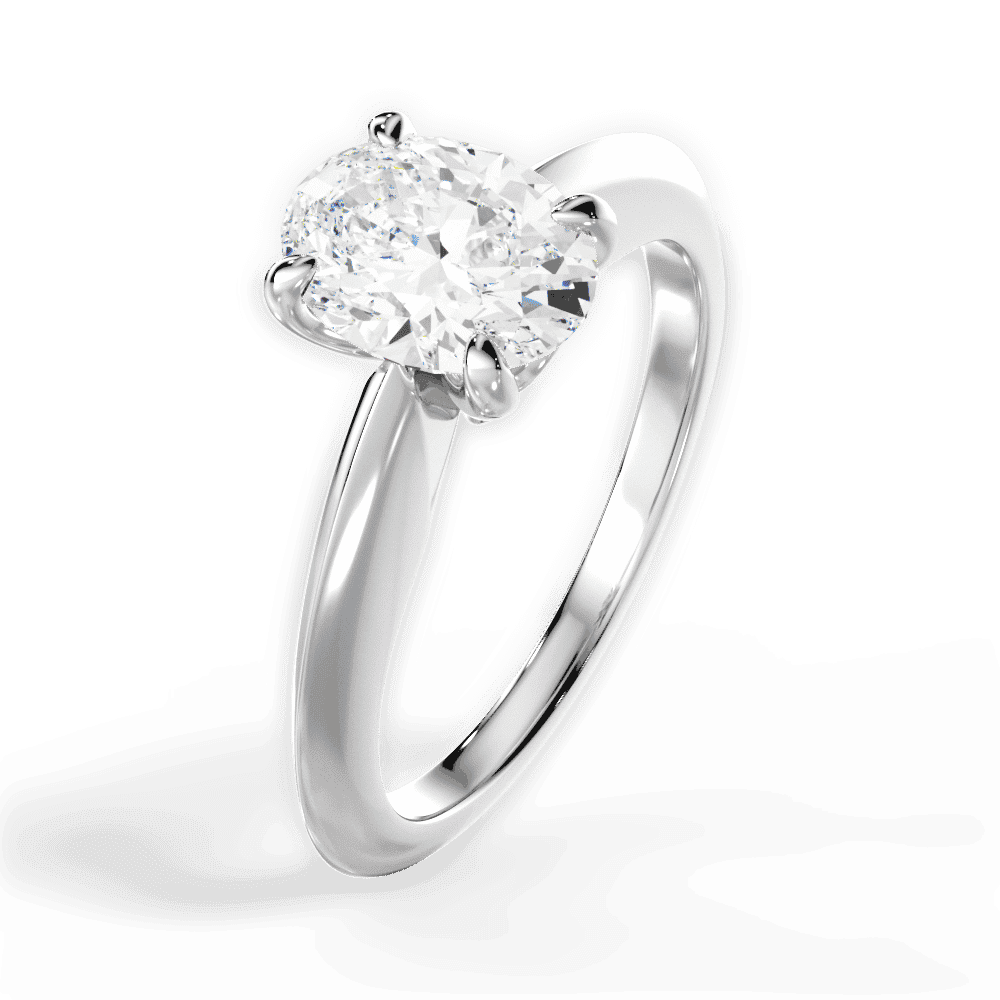 14kt White Gold/18kt White Gold/Platinum/oval/side