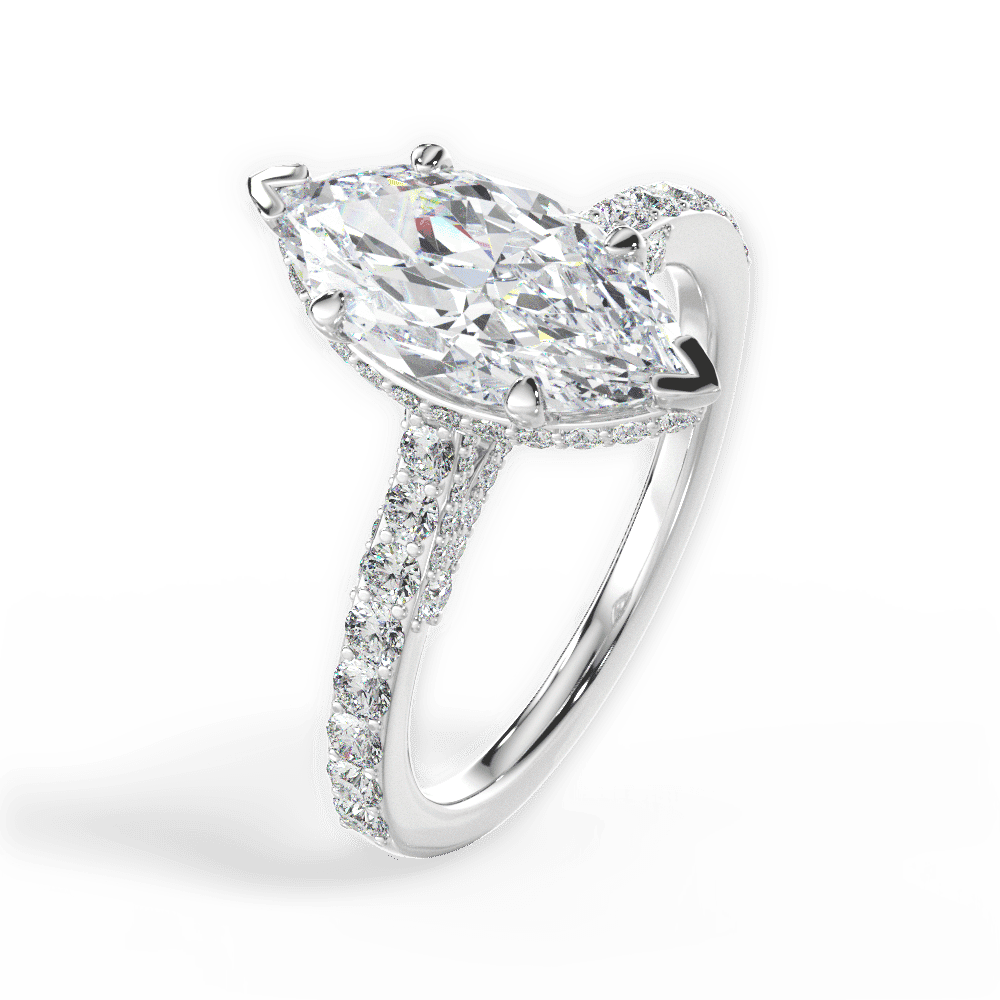 14kt White Gold/18kt White Gold/Platinum/marquise/side
