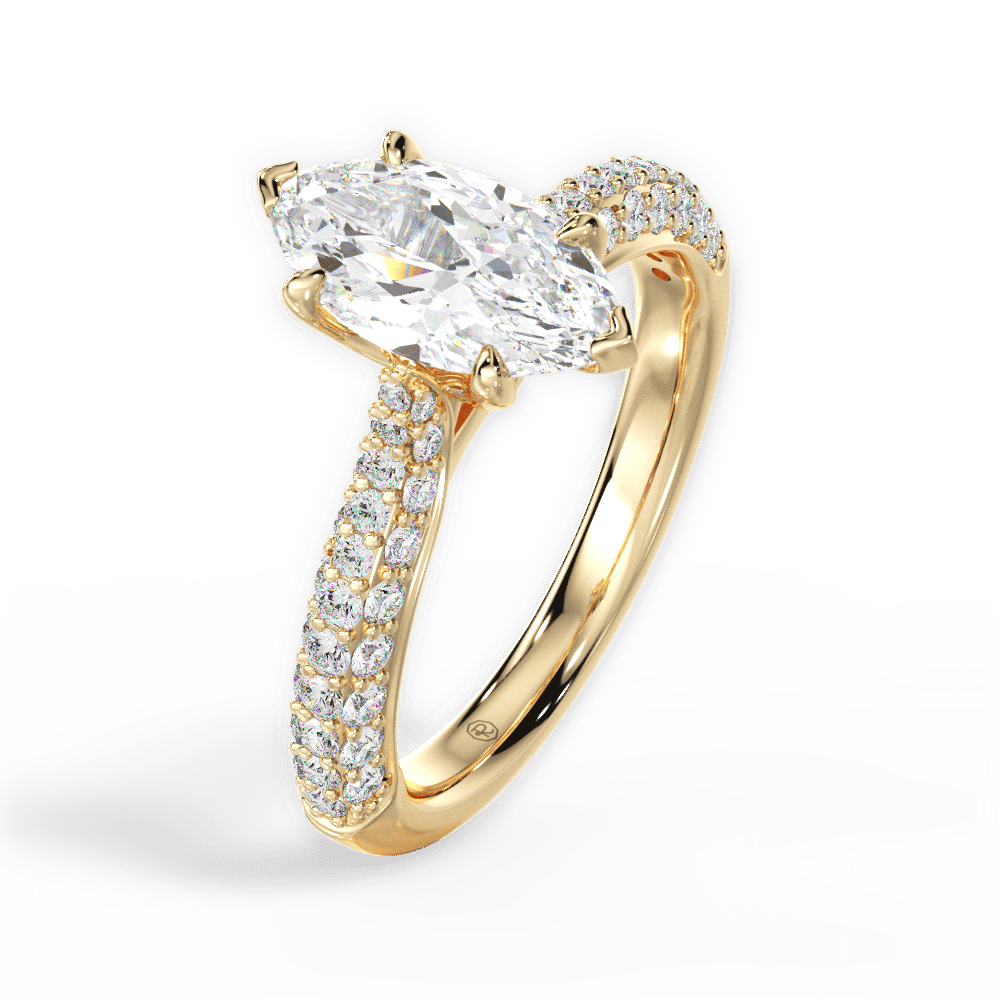 14kt Yellow Gold/18kt Yellow Gold/marquise/side